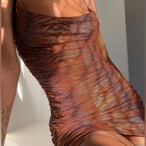 NWT Princess Polly Harlan Mini Dress Brown